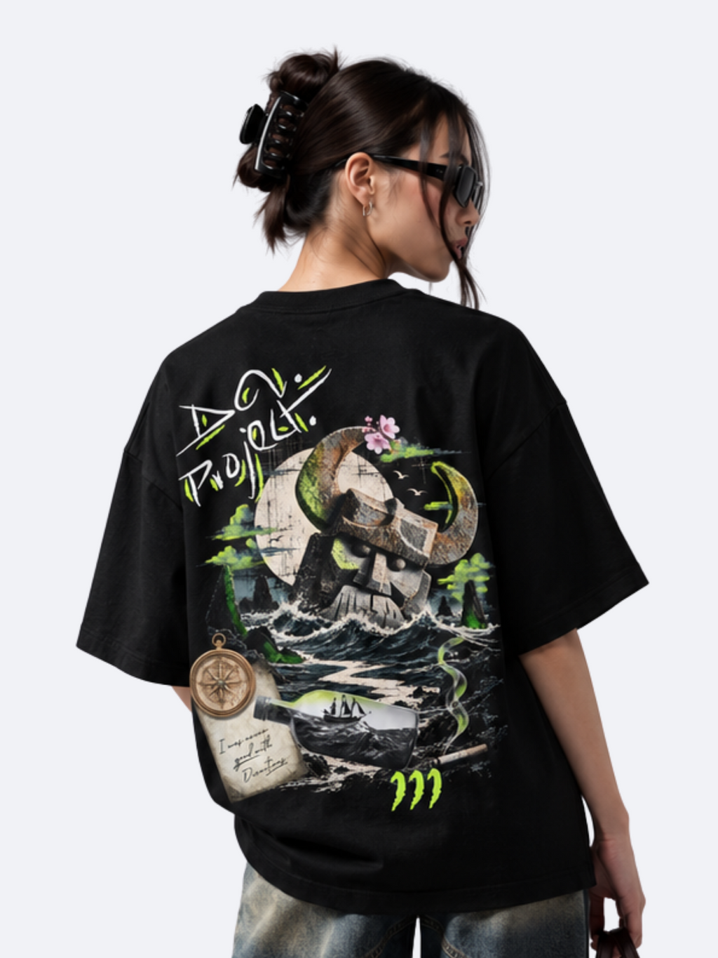 never good with directions Oversized Tee