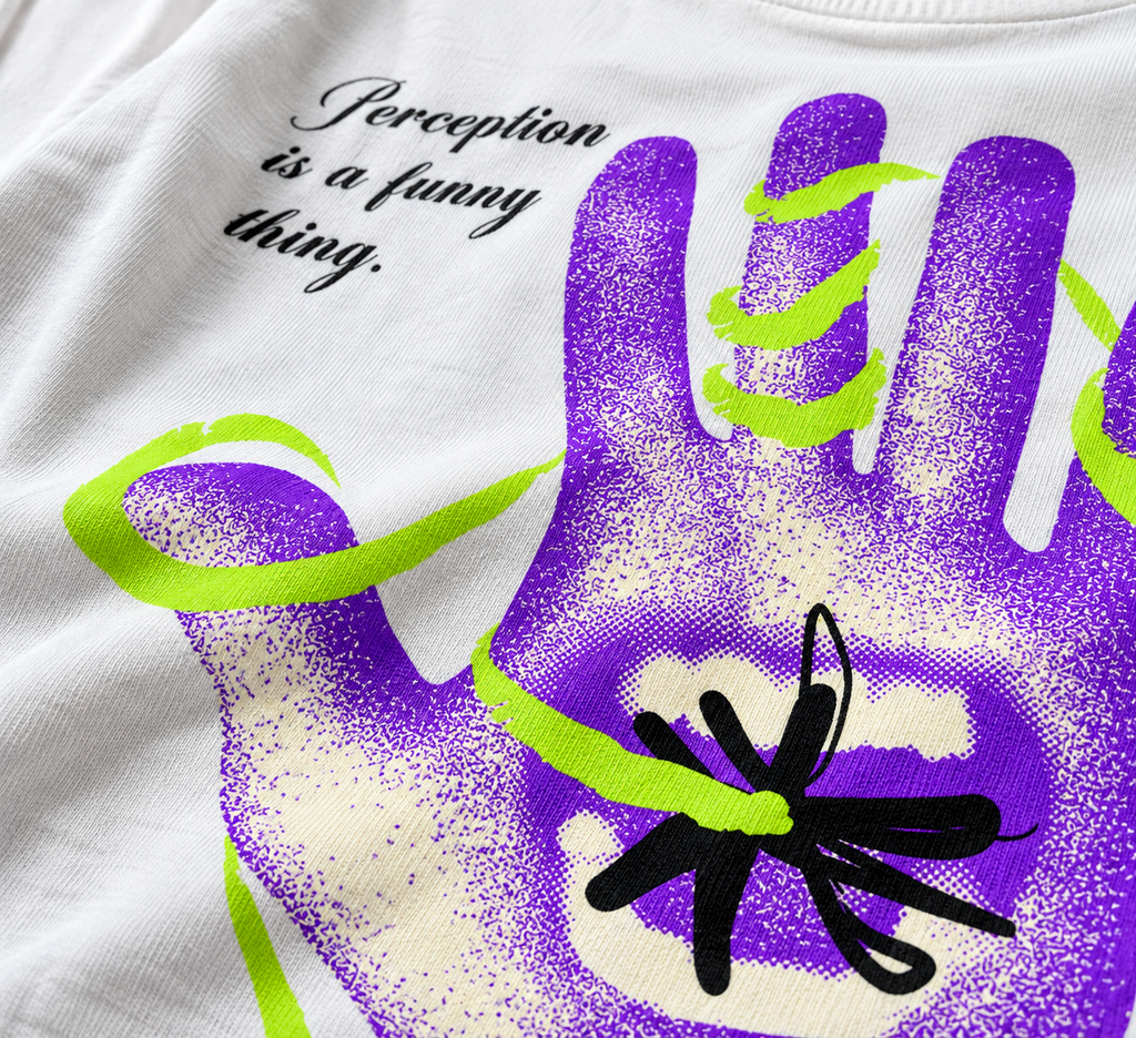 Perception is a Funny Thing (White) Oversized Tee